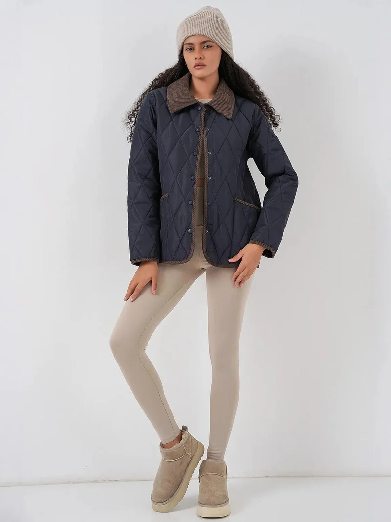 BIG DART BDART Textured Puffer Down Coat with Collar Detail