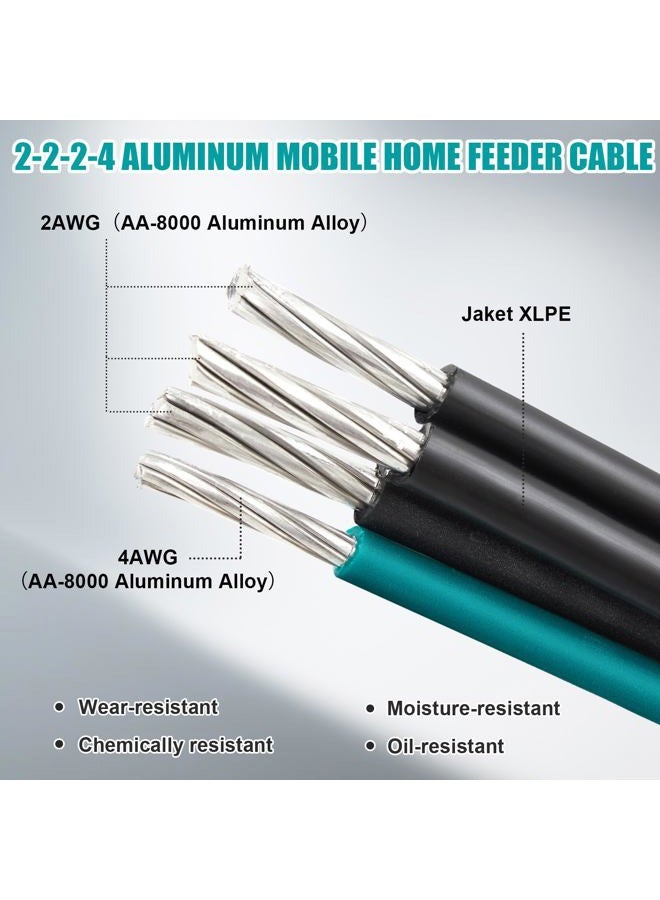 Relaxweex 100' 2-2-2-4 Aluminum Service Entrance Cable 600V Aluminum Direct Burial Underground Wire for Mobile Homes - Image 3