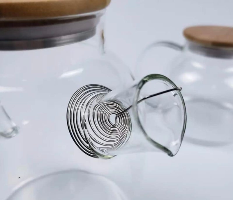 ZROY ENTERPRISE 1L Borosilicate Glass Transparent Teapot | Stovetop Kettle with Bamboo Lid and Removable Filter Spout | Perfect for Tea and Coffee (ZROY - 08) - Image 3