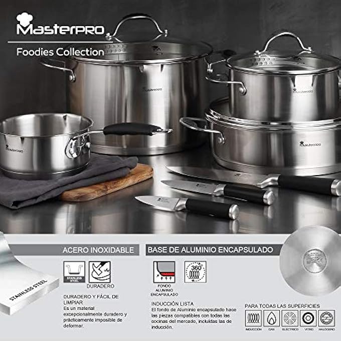 MasterPro Bergner Foodies Collection Stainless Steel Pot 28 X 75 Cm With 45 Litre Capacity - Image 3