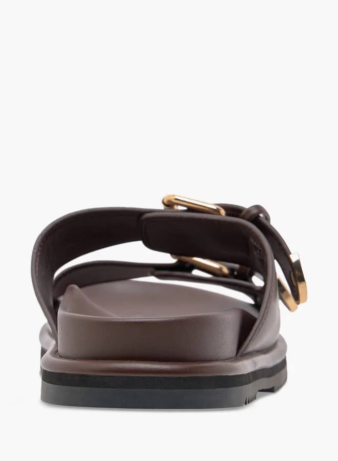 Flora Bella By Shoexpress Solid Slides with Buckle Accent