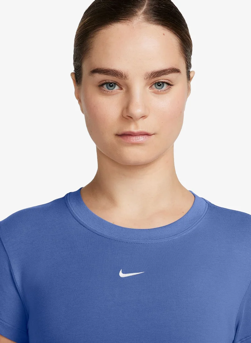 Nike LT MEDIUM BLUE/(WHITE) Nsw Chill Knit Cropped Top for Women | Best Price UAE