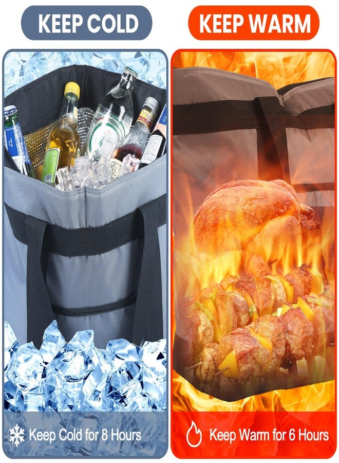 Pickmesh 2 Pcs Large Insulated Cooler Bag with Thermal Foam Insulated Grocery Bags for Shopping Food Delivery Travel Beach and Picnic - Image 4