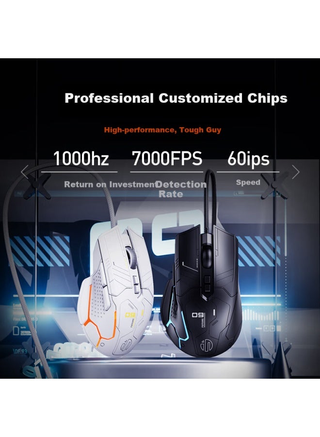 Inphic Pg9 Wired Gaming Mouse Esports Macro Right-handed Universal Rgb Chicken/lol/csgo Desktop Laptop Universal 12800dpi Black - Image 2