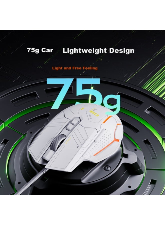 Inphic Pg9 Wired Gaming Mouse Esports Macro Right-handed Universal Rgb Chicken/lol/csgo Desktop Laptop Universal 12800dpi Black - Image 3
