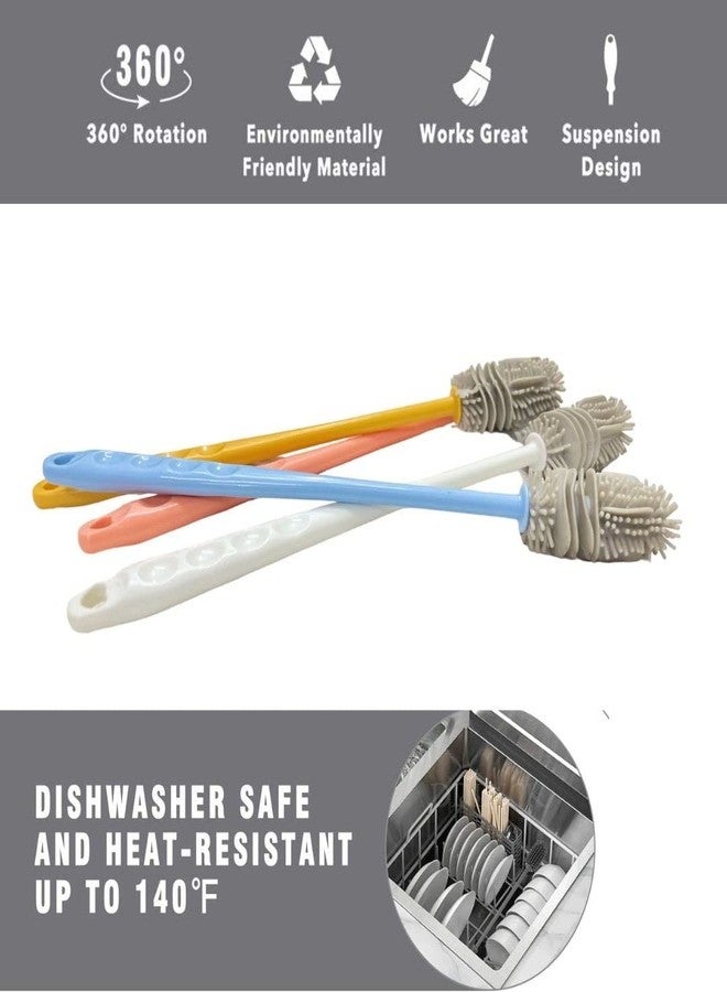 Dreamlover 12 inches Long Bottle Cleaning Brush Silicone Long Handle Brush for Baby Bottle, Water Bottle, Containers, Vase, Glass, and Hydroflask Silicon Bottle Cleaner for Narrow Neck Containers - Image 3