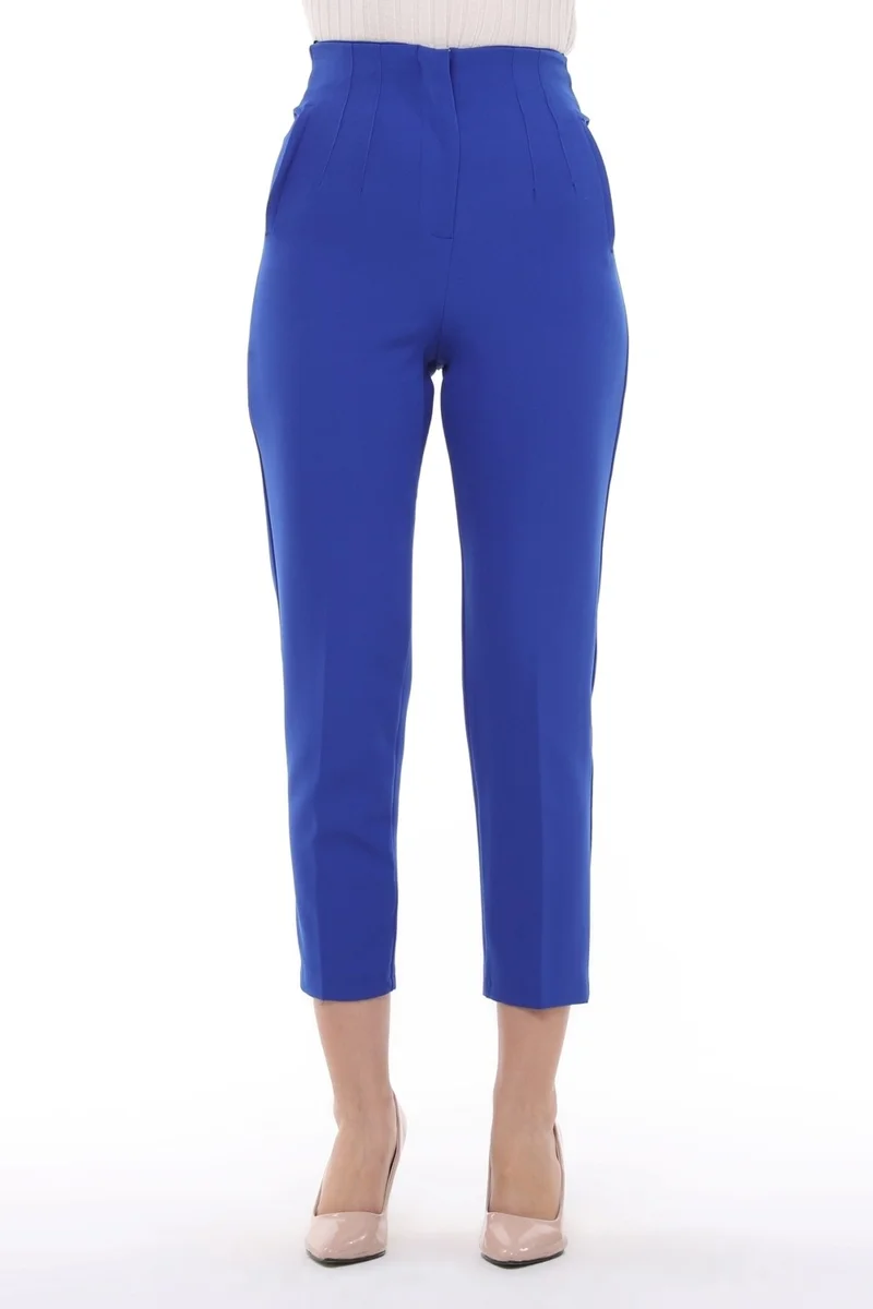 Cedy Denim Women's Darted, High Waist, Ankle Length, Woven Trousers, C3006