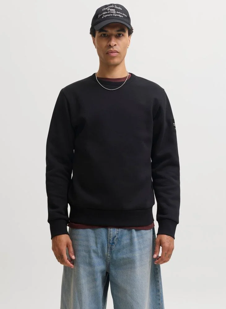 Solid Crew Neck Regular Fit Sweatshirt