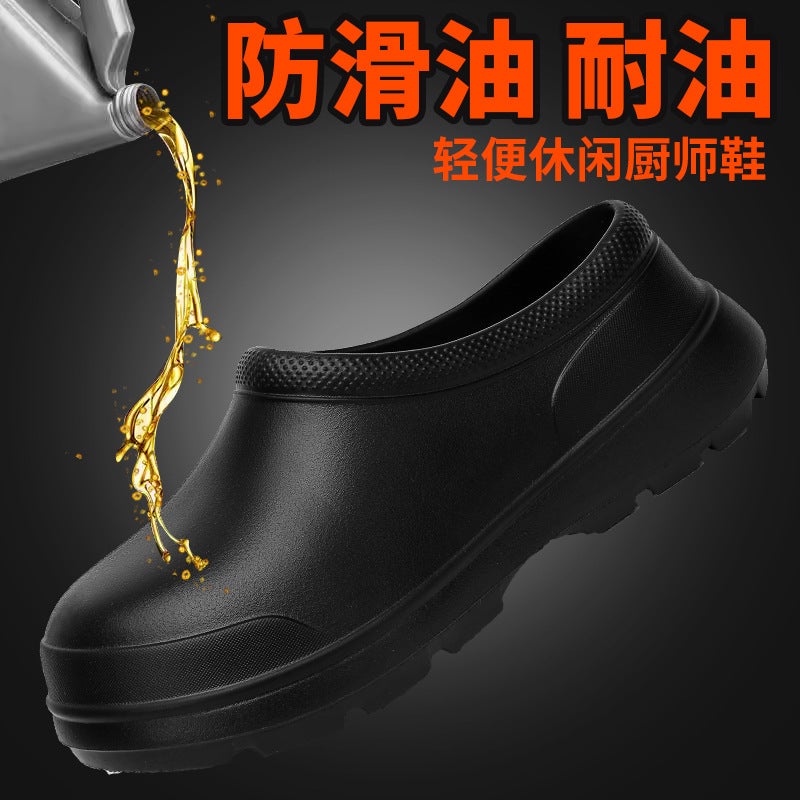 Chef Shoes Breathable Non-Slip Waterproof Oil-Proof Kitchen Shoes Men'S Work Shoes Nurse Shoes Rain Boots Women'S Water Shoes Black - Image 4