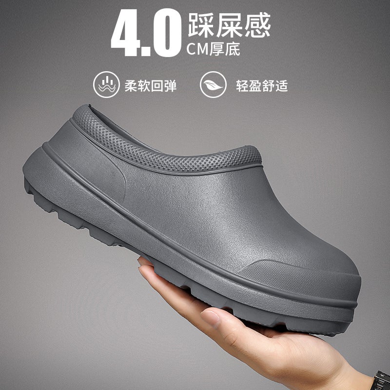 Chef Shoes Breathable Non-Slip Waterproof Oil-Proof Kitchen Shoes Men'S Work Shoes Nurse Shoes Rain Boots Women'S Water Shoes Black - Image 3