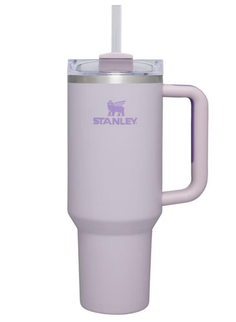 Stanley Cup H2.0 Stainless Steel with Lid and Straw for Water, Iced Tea, Coffee & Smoothies, Purple, 40oz Complimentary dustproof straw cap - Image 1