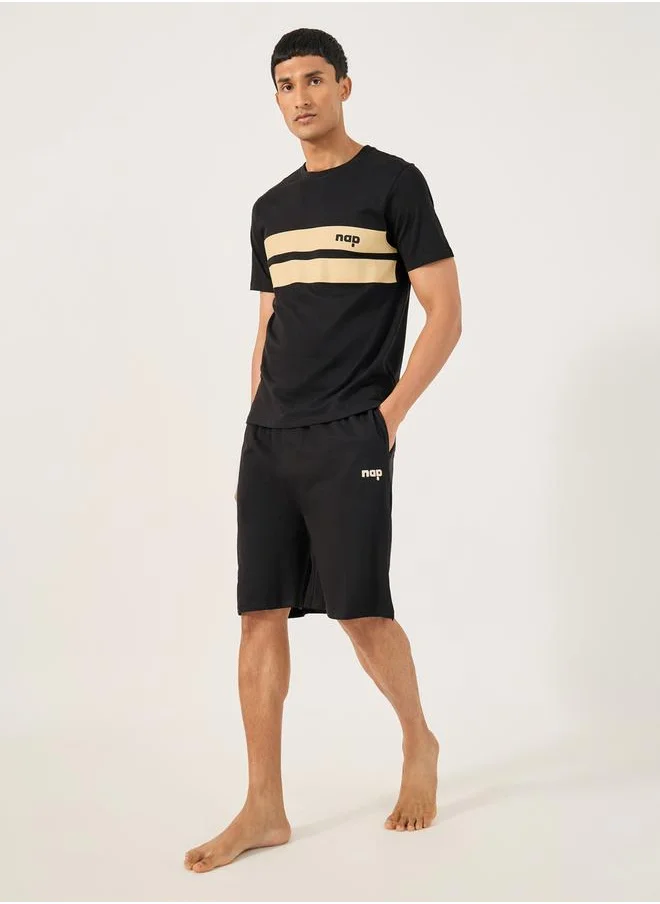 ستايلي Striped Regular Fit T-Shirt and Short Pyjama Set