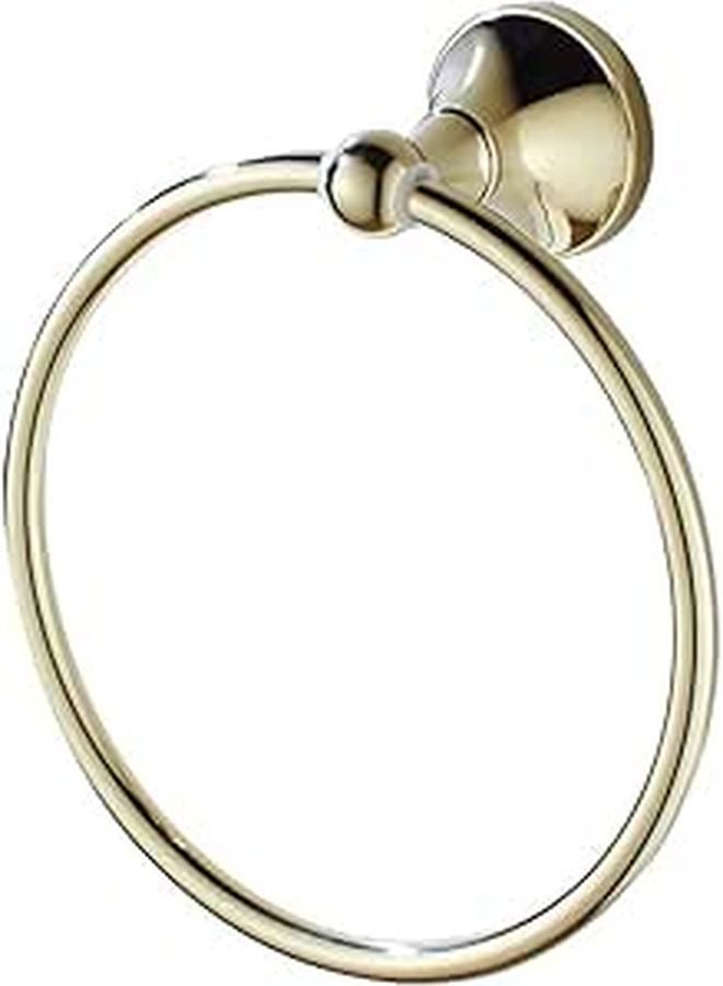 Antique Brushed Brass Towel Ring Round Pendant Bathroom Hardware - Image 1