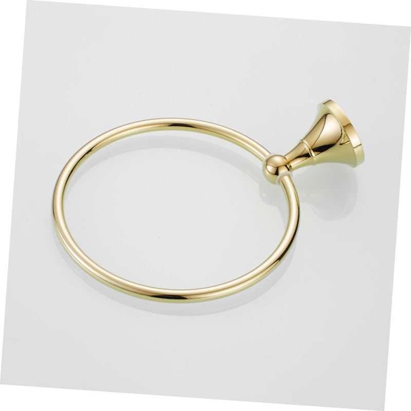 Antique Brushed Brass Towel Ring Round Pendant Bathroom Hardware - Image 4