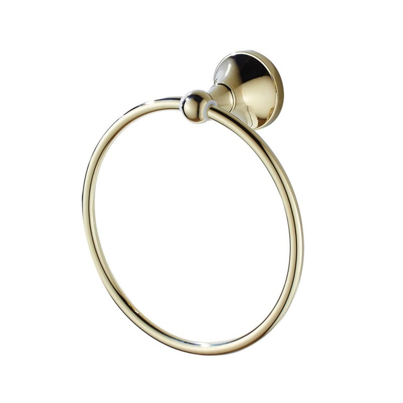 Antique Brushed Brass Towel Ring Round Pendant Bathroom Hardware - Image 2
