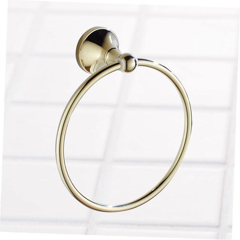 Antique Brushed Brass Towel Ring Round Pendant Bathroom Hardware - Image 5