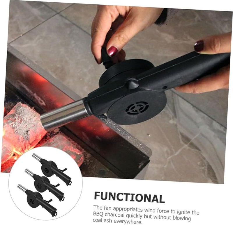 3Pcs Portable Handheld BBQ Blower Fan for Camping Outdoor Cooking Fire Starting Tool - Image 5