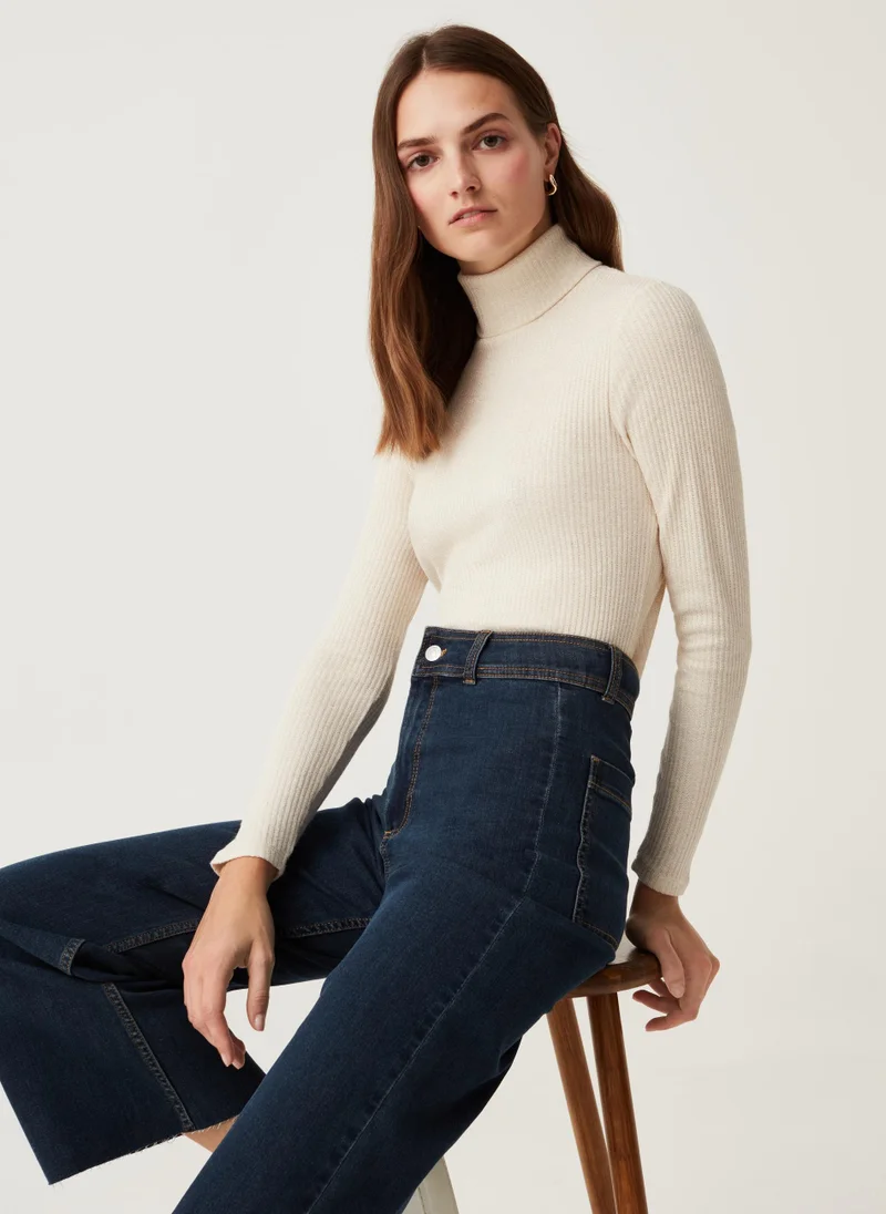 Ovs Ovs Womens Ribbed Turtleneck With Lurex