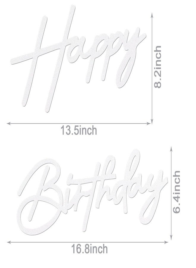 MASTRON Happy Birthday Sign for Backdrop - Glitter Felt Happy Birthday Letter Sign for Balloon Arch Birthday Party Balloon Arch Backdrop Decorations for Birthday Party Baby Shower - White - Image 2