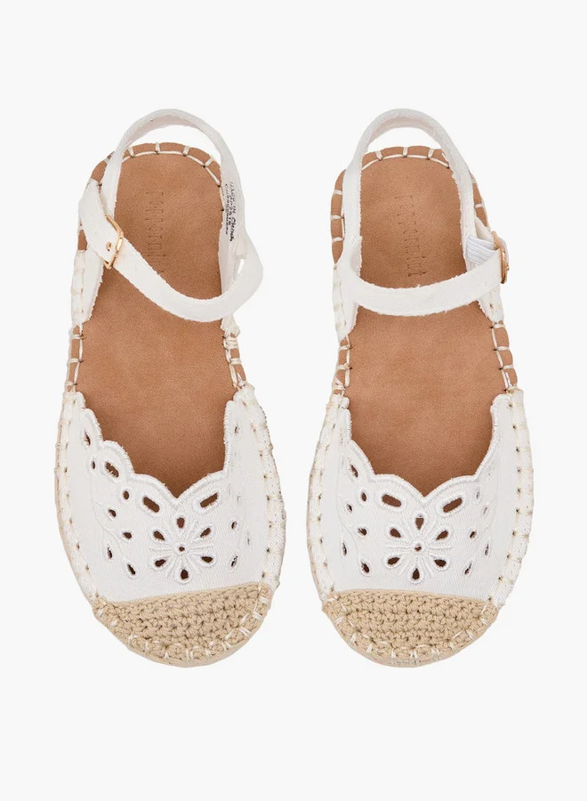 ببرمنة Girls Embroidered Espadrille Sandals
