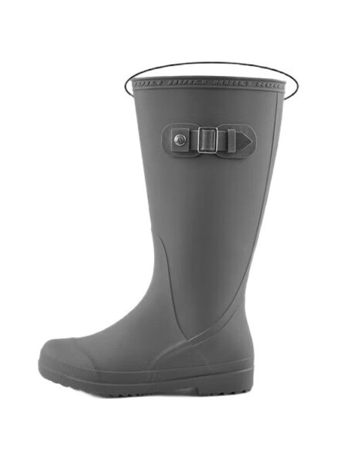 Warrior Rain Boots For Women, Fashionable Adult Tall Rain Boots, Water Shoes, Rubber Shoes, Overshoes, Water Boots Hlb73, Gray, Size 38 - Image 1