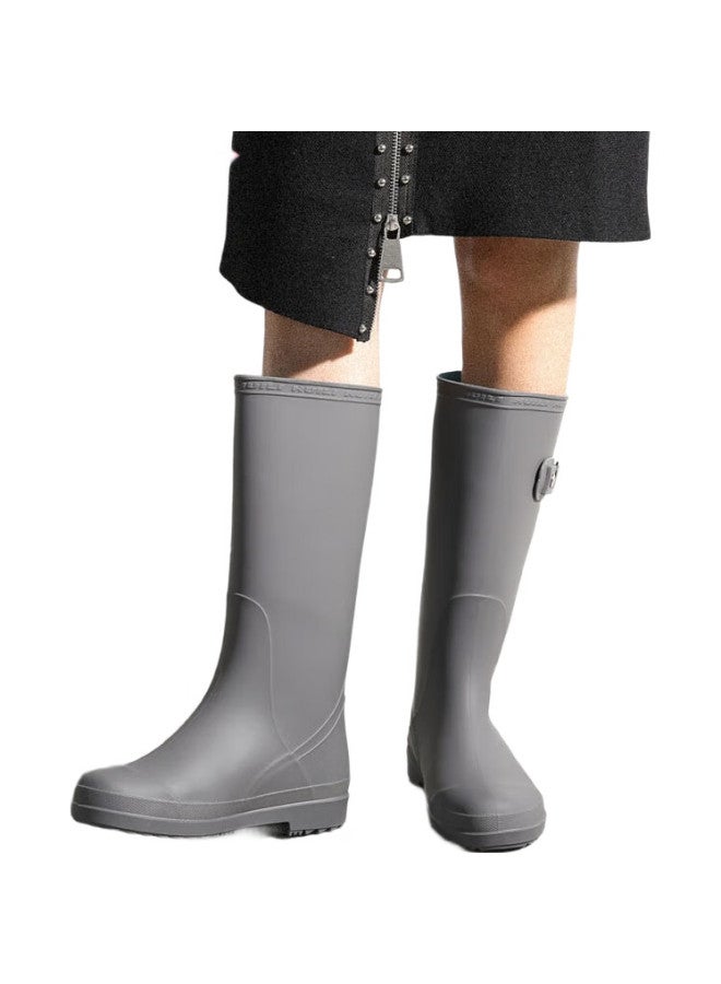 Warrior Rain Boots For Women, Fashionable Adult Tall Rain Boots, Water Shoes, Rubber Shoes, Overshoes, Water Boots Hlb73, Gray, Size 38 - Image 3