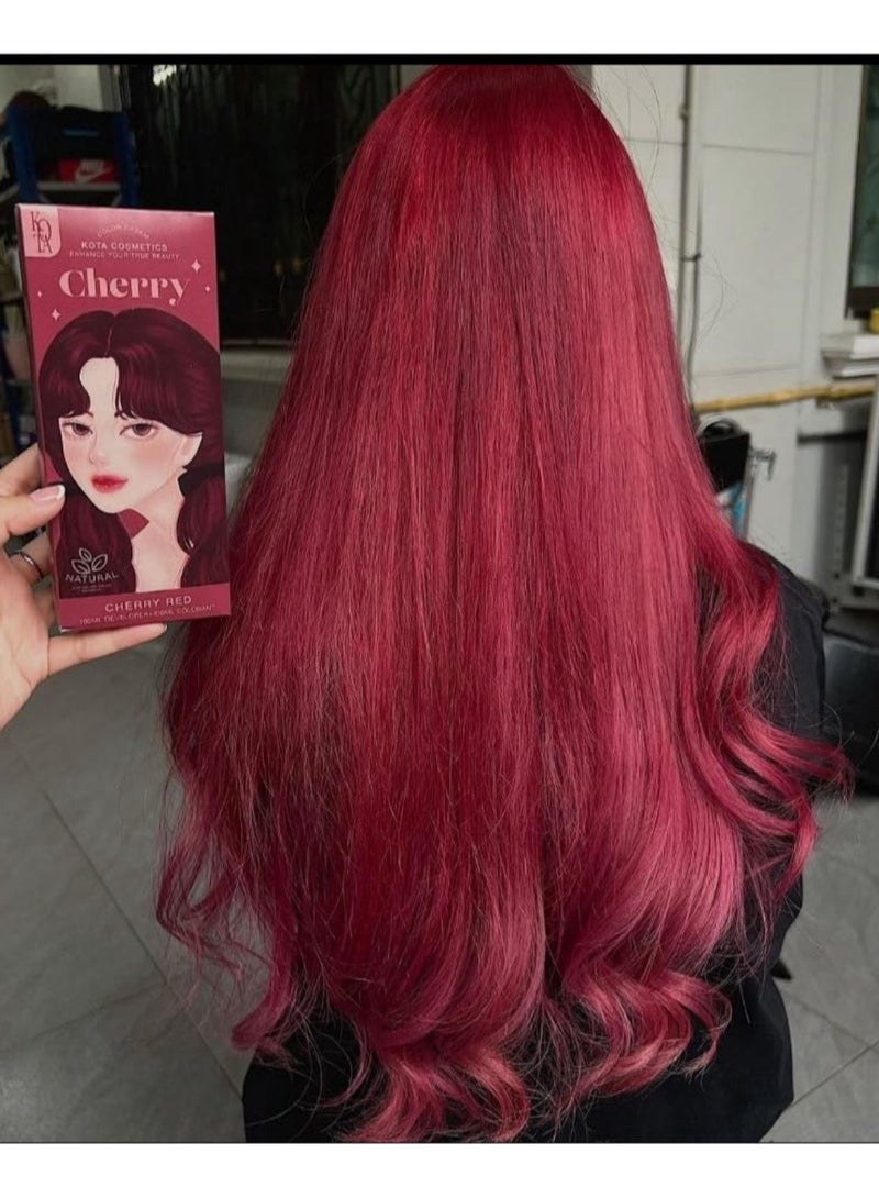 Kota Cosmetics Cherry Red Hair Colour Cream, Natural Hair Dye – 100ml Developer + 100ml Colour - Image 2