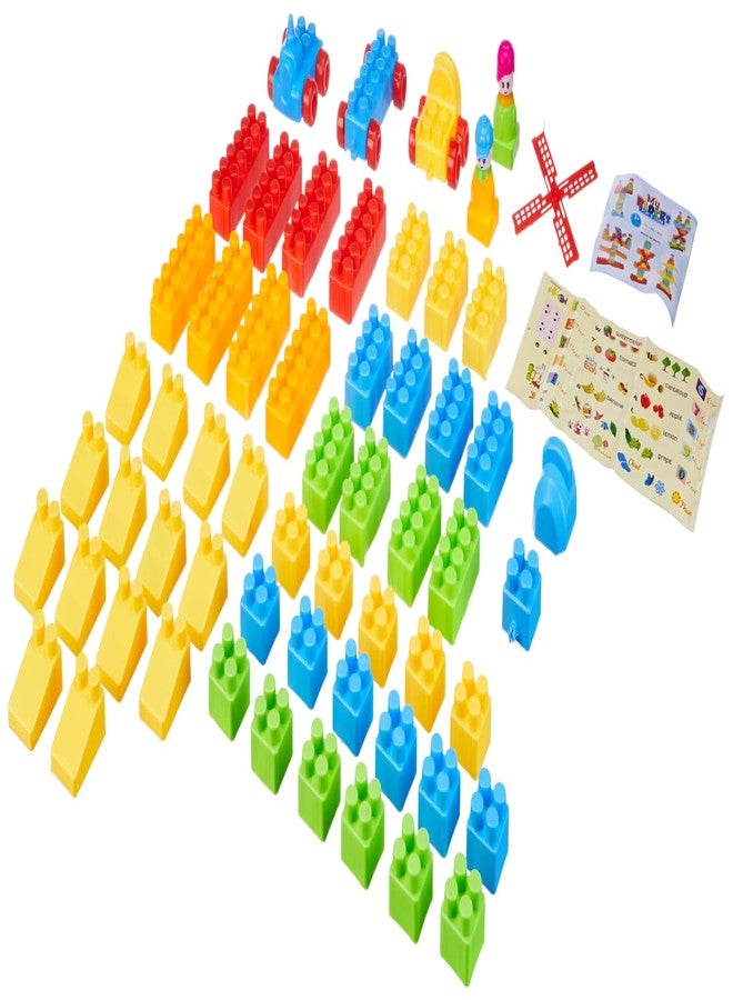 Wizplex WizToy DIY Plastic Building Blocks for Kids| Puzzle Games for Kids| Toys for Children for Educational & Learning for Girls & Boys (70 Blocks Set) - Image 3