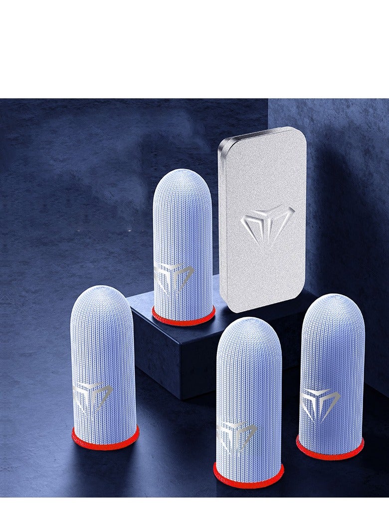 4 Gaming Finger Gloves Paired With A Metal Storage Box，100% Visible Silver Fibers,Just Right Pressure/Breathable/Sweatproof  - Image 3