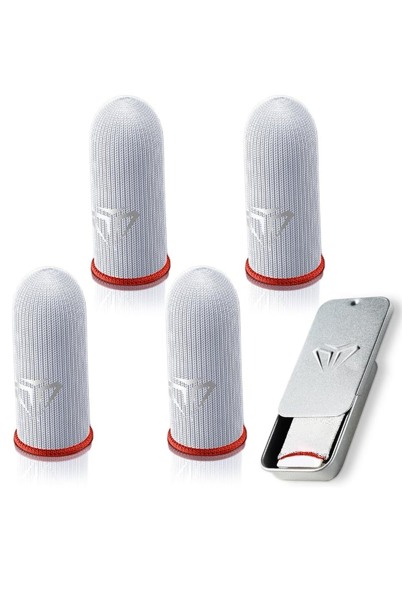 4-Pieces Gaming Finger Gloves Paired With A Metal Storage Box，100% Visible Silver Fibers,Just Right Pressure/Breathable/Sweatproof - Image 2