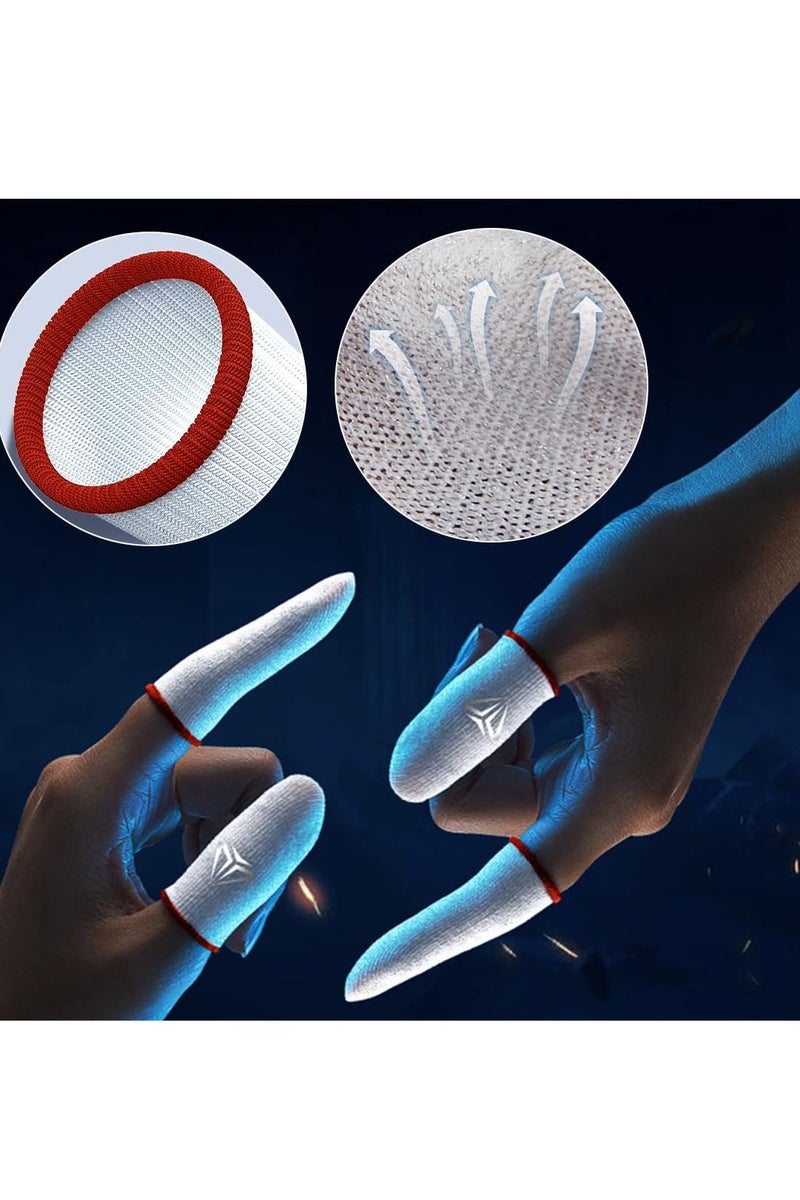 ٢ زوج من أكمام إصبع الألعاب – ألياف فضية فائقة الرقة، قابلة للتنفس، مقاومة للعرق، بدون درز، لألعاب الهاتف مثل ببجي، فري فاير، كول أوف ديوتي، King Glory (Honor of Kings) (٤ قطع) - Image 5