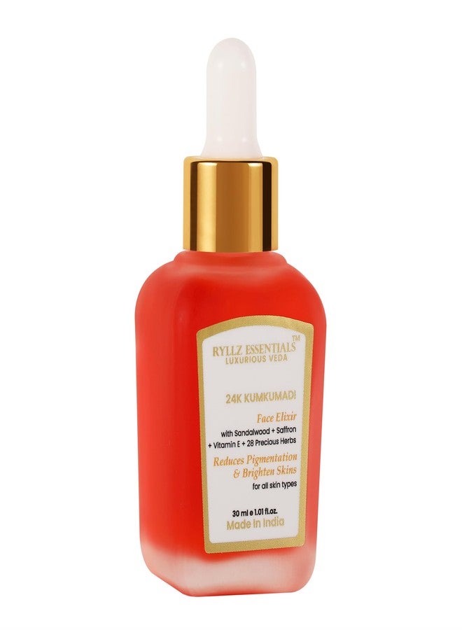 RYLLZ ESSENTIALS 24K Kumkumadi Elixir | Kumkumadi Tailam with 24K Gold, Red Sandalwood, Saffron & 28 Precious Herbs | for Dull Skin, Wrinkle, Dark Spots & Pigmentation | 30ML - Image 3