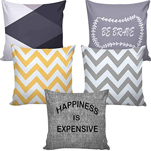 AEROHAVEN Set of 5 Satin Designer Decorative Throw Pillow/Cushion Covers - CC66 - (16 inch x 16 inch, Multicolour) - Image 2