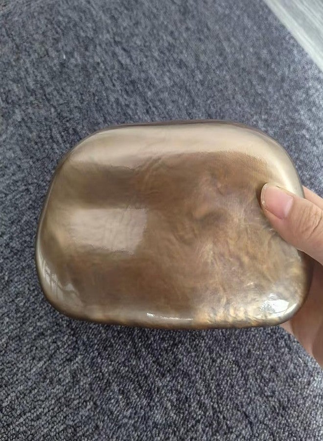 CUXVA Acrylic Clutch Purse for Women Classic Round Acrylic Evening Handbag Vintage Metal Handlebars Bag for Wedding Party Prom, Bronze - Image 5