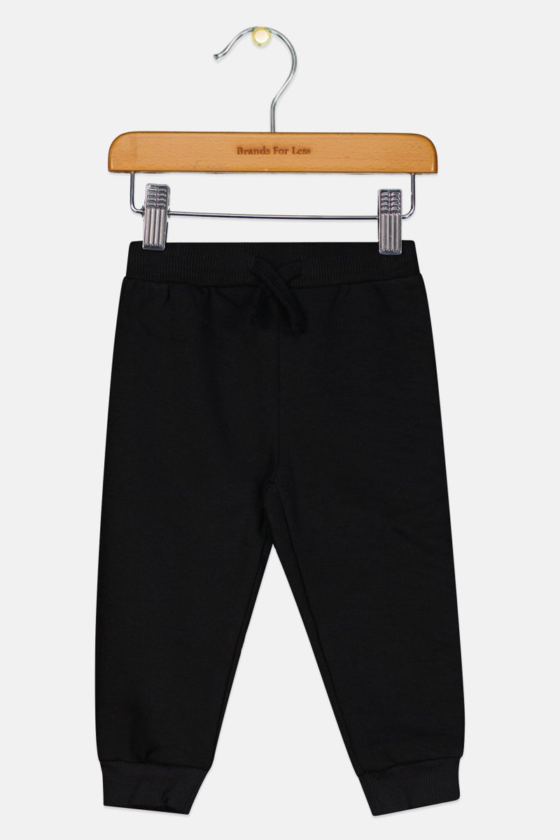 Fox Toddlers Boy Solid Pull On Sweatpants, Black - Image 1