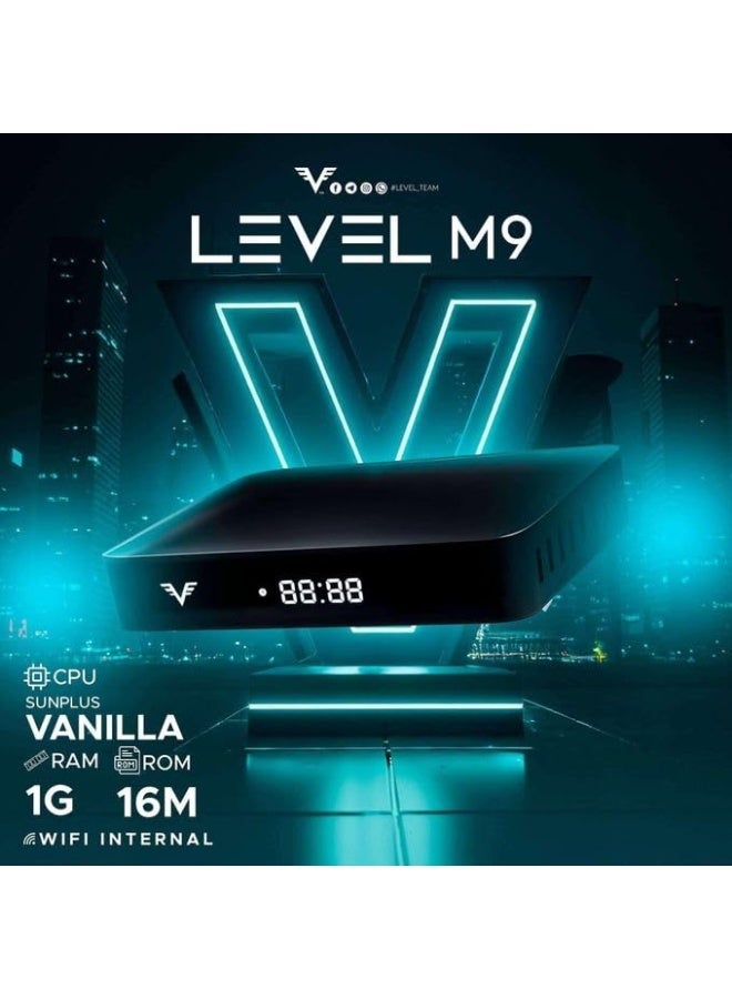 ليفل ريسيفر M9 الرقمي للأقمار الصناعية Full HD 1080P، Wi-Fi مدمج، ريموت بلوتوث، دعم H.265 HEVC، وتشغيل الوسائط عبر USB - Image 2