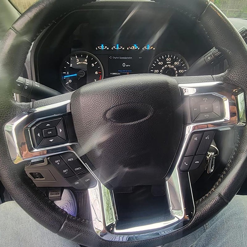 Keptrim for F-150 ABS Chrome Steering Wheel Cover Trim for 2015-2020 Ford F150, for 2017-2022 F250 F350, for 2018-2021 Ford Expedition - Image 5