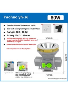 Generic Yao Fire Waterproof Led Headlight Ultrasonic Melting Pressure Strong Light Long Endurance Flashlight Home Emergency Light Factory-Colour:Special Offer Yh-s6/80w/sealed Waterproof  - Image 1