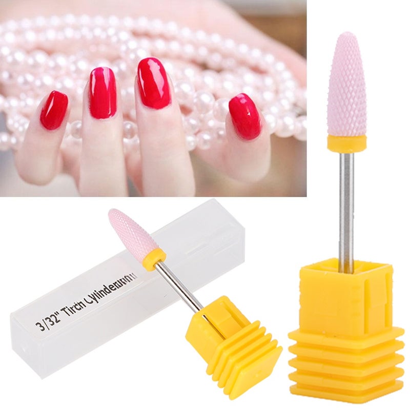 5 Types Ceramic Cylinder Shape Grinding Head Nail Drill Bit for Nail Polishing Manicure Tools - Image 1