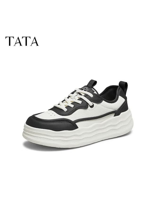 Tata Women's Autumn White Sneakers Sports Fashion Casual Shoes Black White Size 39 - Image 2