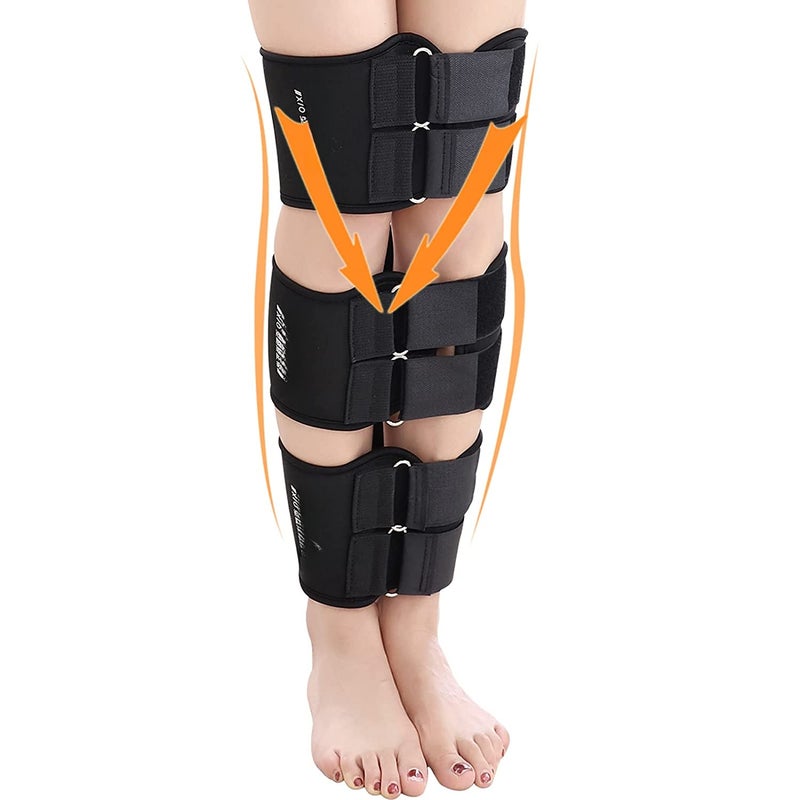 Leg Posture Correction Belt: M Size Black 3-in-1 Pack - Neoprene Material Reduces Friction, Adjustable Straps Correct O/X Leg Deformities for Adults Home Daily Use - Image 1