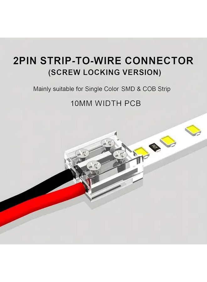 15pcs Screwless Solder Free LED Strip Connector for 2 Pin 10mm COB SMD Single Color Light Bar Wiring - Image 5