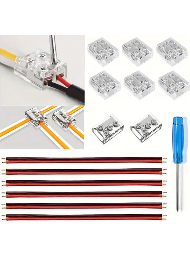 15pcs Screwless Solder Free LED Strip Connector for 2 Pin 10mm COB SMD Single Color Light Bar Wiring - Image 1