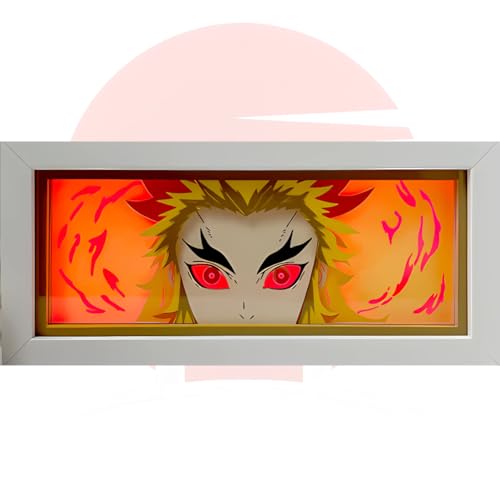 Realmkart Rengoku Light Box 3D Light Box 23CM Anime Light Lamp Night Light | Flame Hashira Rengoku Decorative Anime Lamp Box Anime Merchandise for Home Decoration, Anime Gifts, Cosplay - Image 2