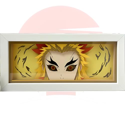 Realmkart Rengoku Light Box 3D Light Box 23CM Anime Light Lamp Night Light | Flame Hashira Rengoku Decorative Anime Lamp Box Anime Merchandise for Home Decoration, Anime Gifts, Cosplay - Image 3
