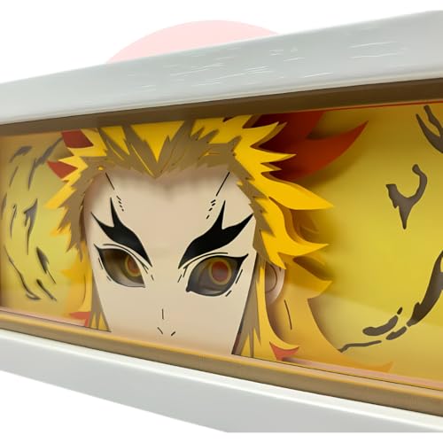 Realmkart Rengoku Light Box 3D Light Box 23CM Anime Light Lamp Night Light | Flame Hashira Rengoku Decorative Anime Lamp Box Anime Merchandise for Home Decoration, Anime Gifts, Cosplay - Image 4