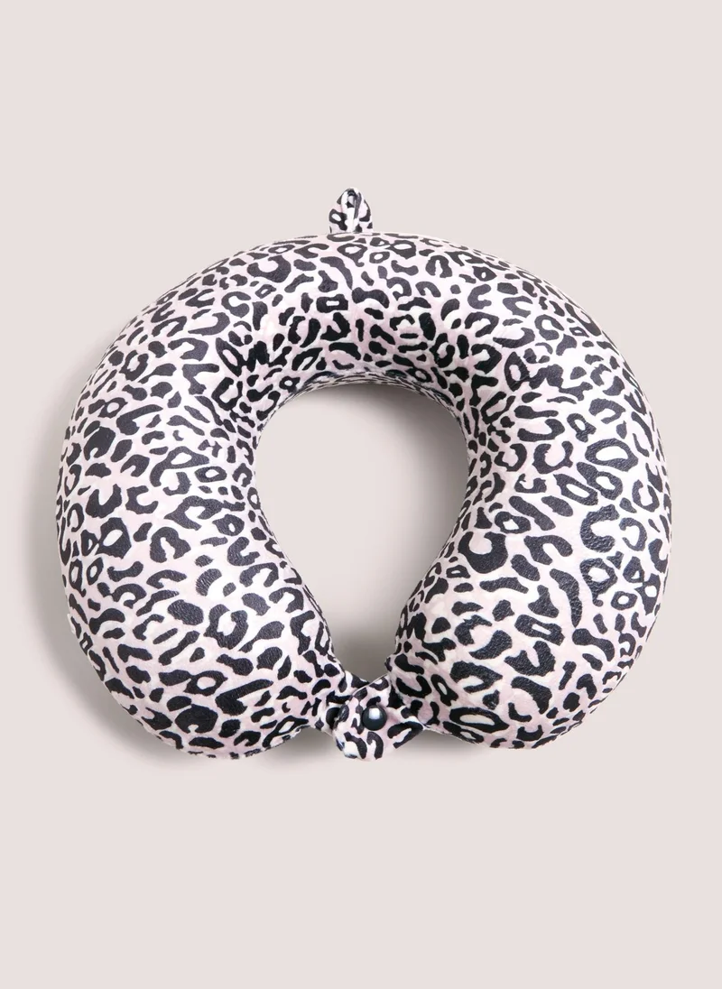 Matalan Leopard Travel Pillow White