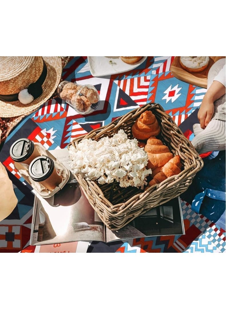 تابيت بطانيات نزهة، حصيرة نزهة خارجية كبيرة جدًا 200×200 سم، بطانية شاطئ سميكة من 3 طبقات، قابلة للغسل/مقاومة للماء/قابلة للطي - بطانية شاطئ كبيرة الحجم للتخييم والمشي لمسافات طويلة والسفر والحدائق والحفلات الموسيقية - Image 3