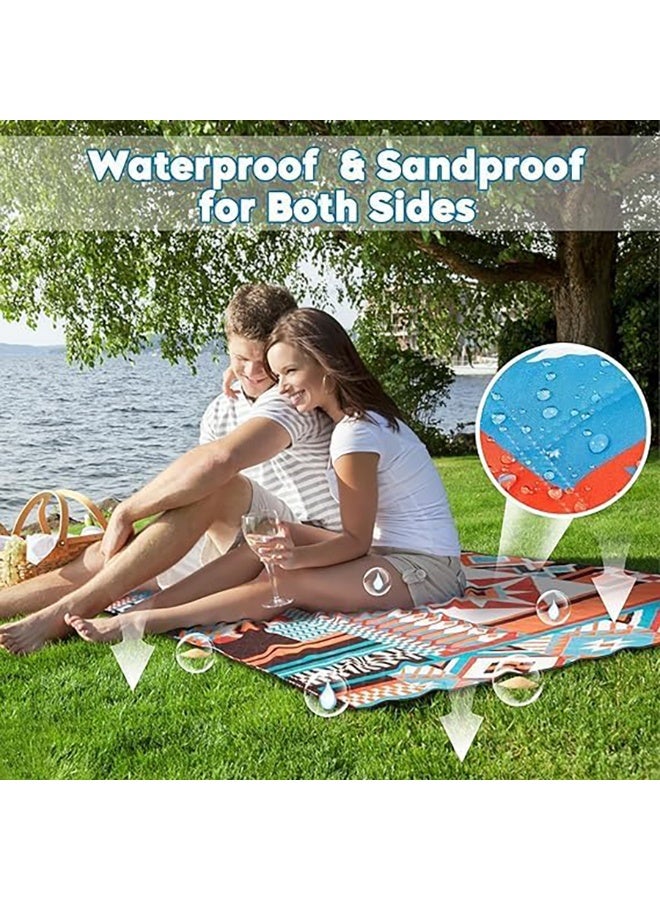تابيت بطانيات نزهة، حصيرة نزهة خارجية كبيرة جدًا 200×200 سم، بطانية شاطئ سميكة من 3 طبقات، قابلة للغسل/مقاومة للماء/قابلة للطي - بطانية شاطئ كبيرة الحجم للتخييم والمشي لمسافات طويلة والسفر والحدائق والحفلات الموسيقية - Image 2