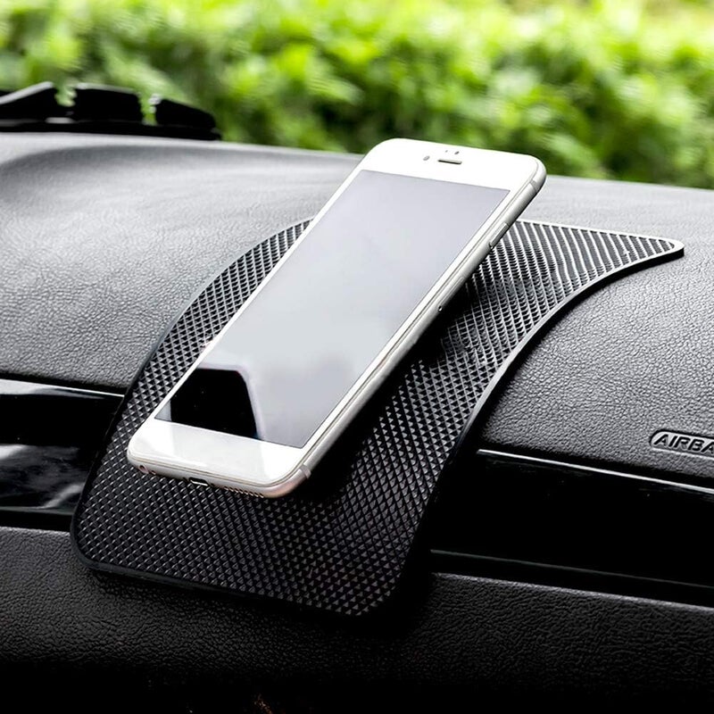 ACKLLR 7 Pack Car Dashboard Anti-Slip Mat, 2 Sizes Heat Resistant Sticky Non-Slip Ripple Dash Grip Silicone Pad for Cell Phone Sunglasses Keys, Black - Image 5